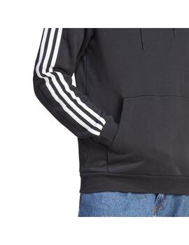 Sudadera Hombre adidas 3 Stripes Negro/Blanco