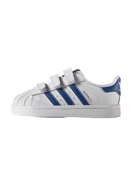 Zapatilla Baby adidas Superstar Blanca/Azul