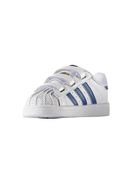 Zapatilla Baby adidas Superstar Blanca/Azul