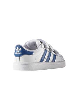 Zapatilla Baby adidas Superstar Blanca/Azul