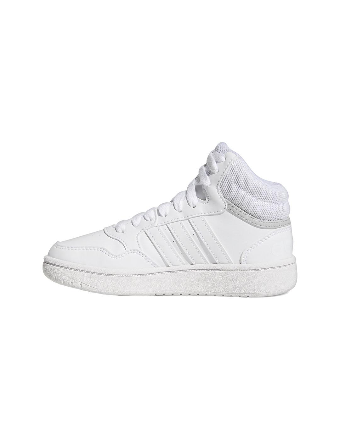 Zapatilla Junior adidas Hoops Mid 3.0 Blanco