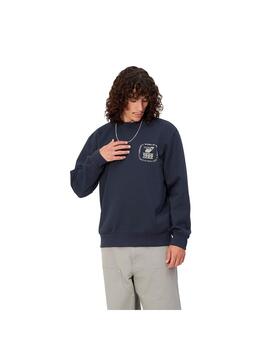Sudadera Hombre Carhartt WIP Stamp State Marino