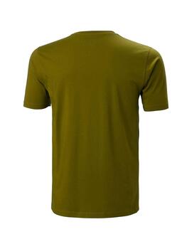 Camiseta Hombre Helly Hansen Logo Verde Oliva