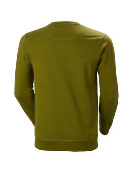 Sudadera Hombre Helly Hansen Logo Crew Verde Oliva