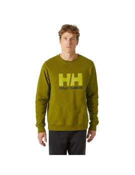 Sudadera Hombre Helly Hansen Logo Crew Verde Oliva