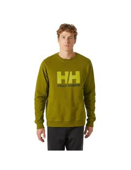 Sudadera Hombre Helly Hansen Logo Crew Verde Oliva