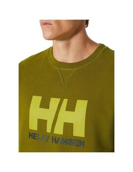 Sudadera Hombre Helly Hansen Logo Crew Verde Oliva