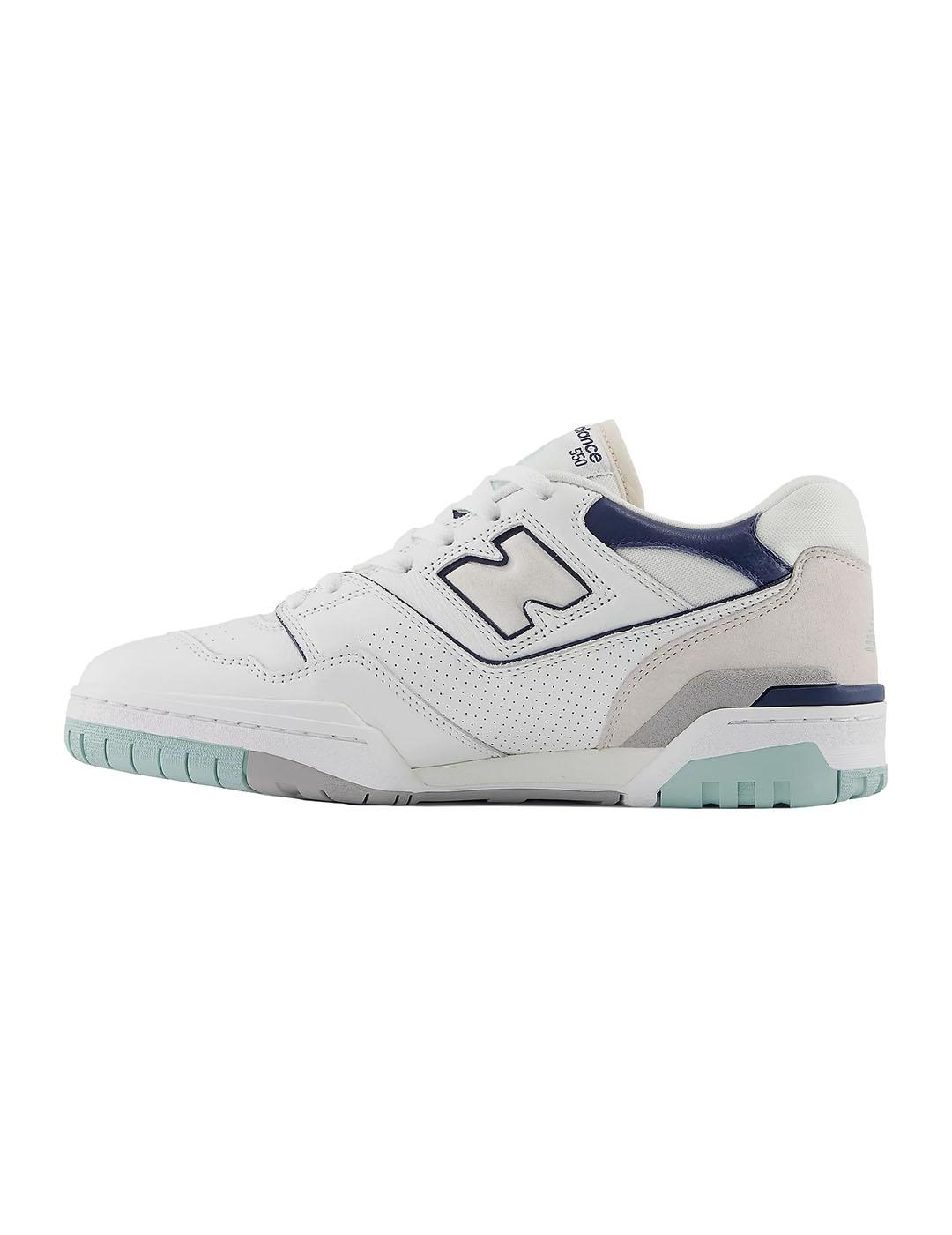 Zapatilla Mujer New Balance 550 Blanca Azul