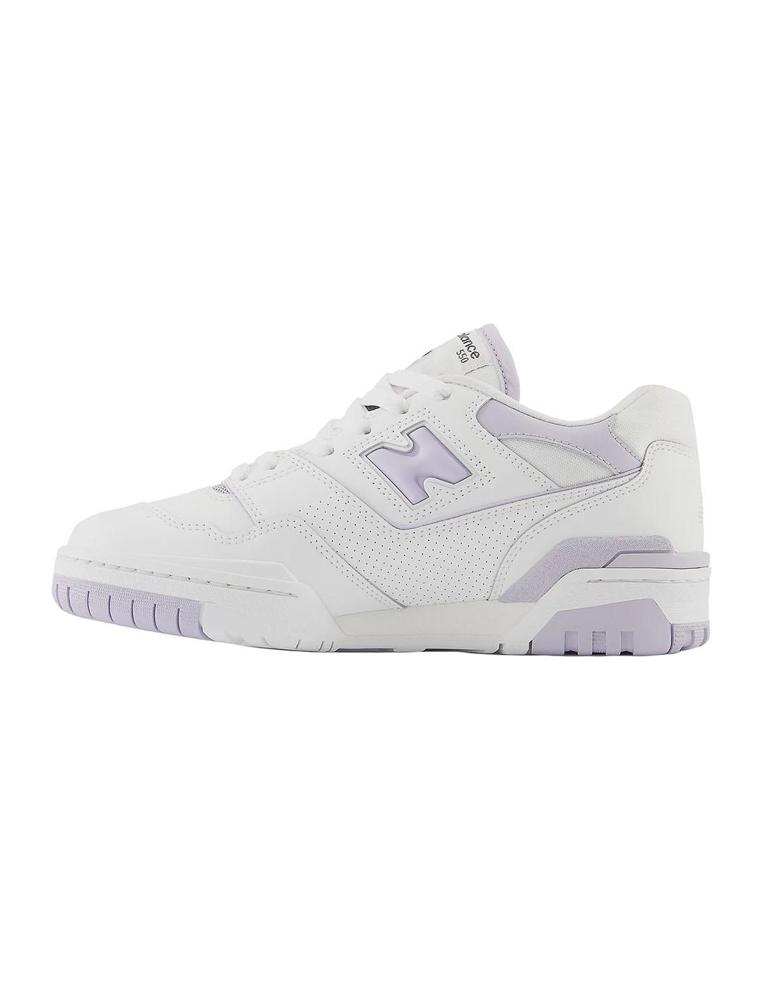 Zapatilla Mujer New Balance 550 Blanca Lila