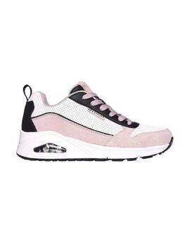 Zapatilla Mujer Skechers Uno Two Blanco/Rosa/Negro