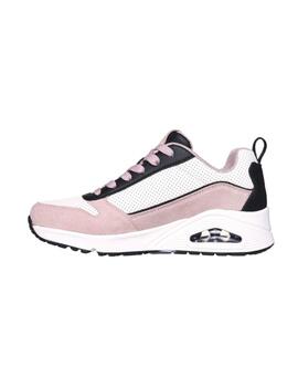 Zapatilla Mujer Skechers Uno Two Blanco/Rosa/Negro