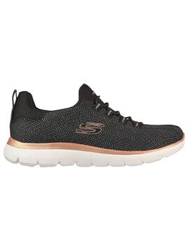 Zapatilla Mujer Skechers Summits Negro/Dorado