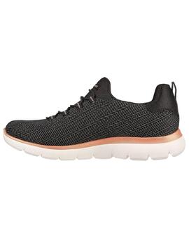 Zapatilla Mujer Skechers Summits Negro/Dorado