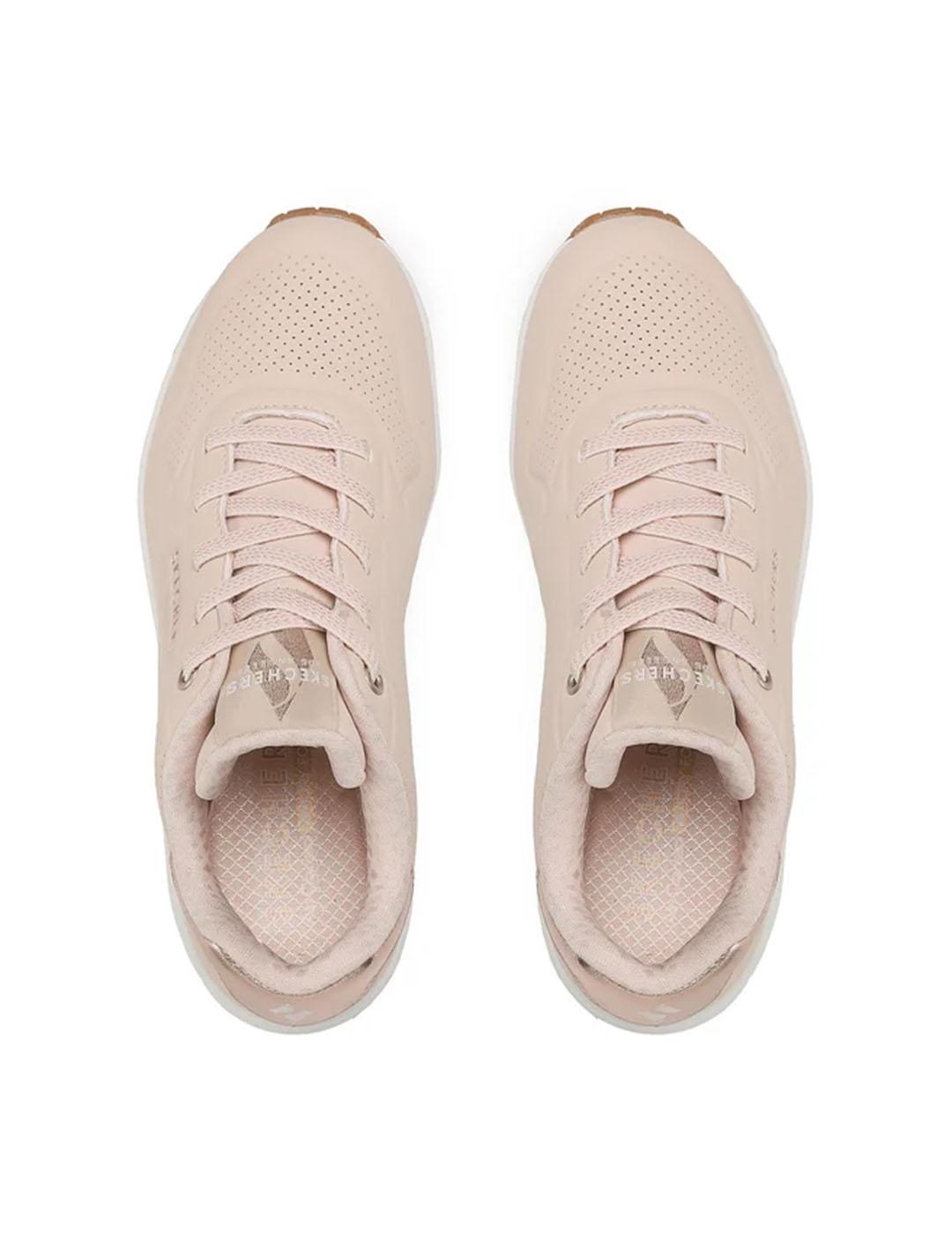 Zapatilla Mujer Skechers Uno-Shimmer Beige