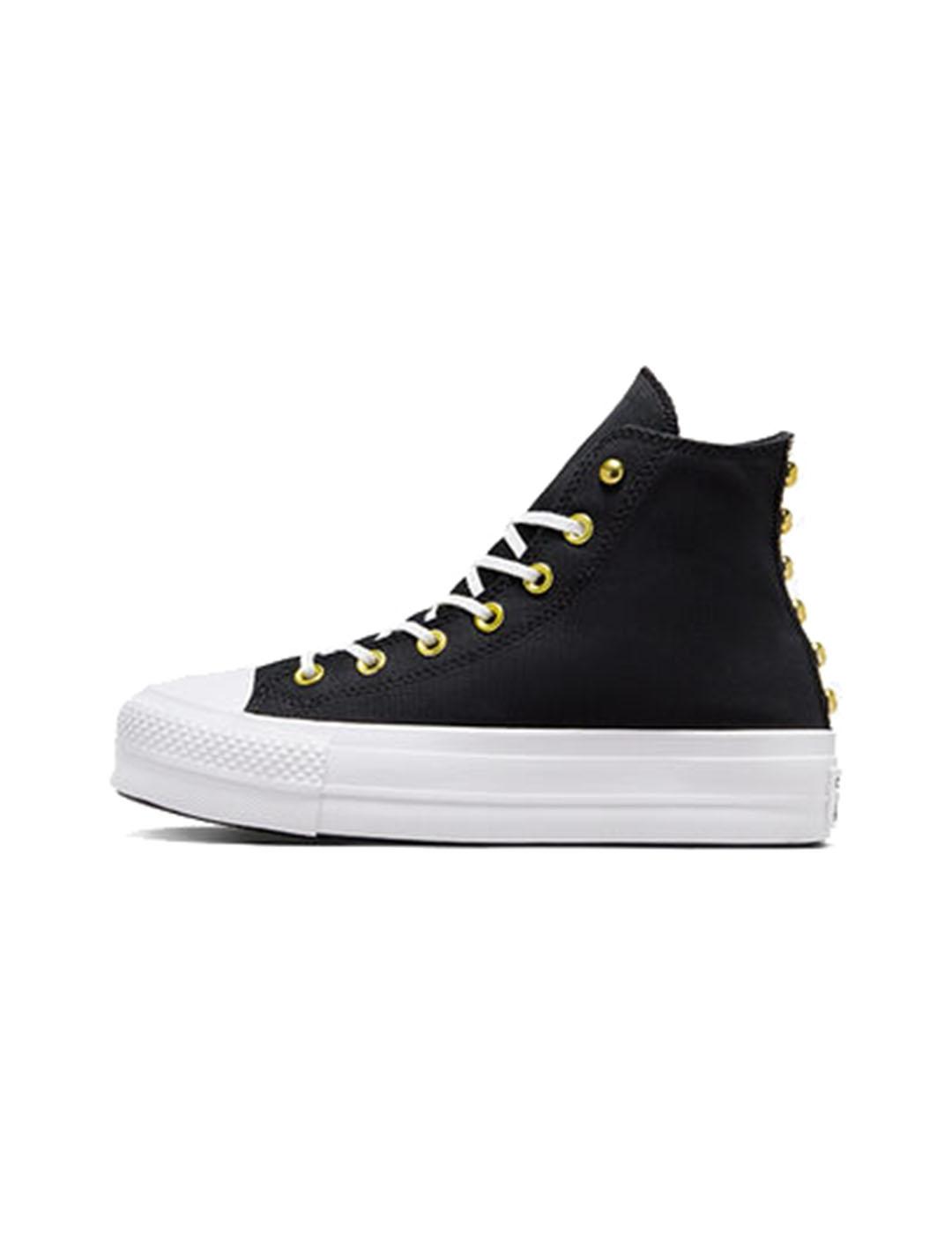 Zapatilla Converse Mujer Plataforma Tachuelas Negr