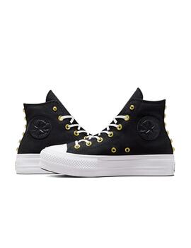 Zapatilla Converse Mujer Plataforma Tachuelas Negr