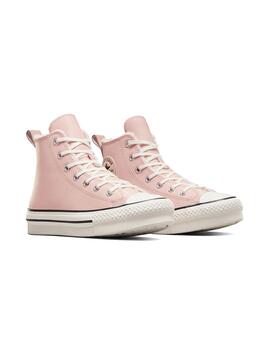 Zapatilla Converse Junior All Star Lift Plataform Rosa Piel
