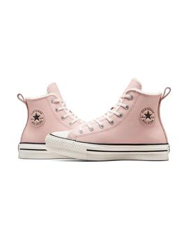 Zapatilla Converse Junior All Star Lift Plataform Rosa Piel