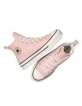 Zapatilla Converse Junior All Star Lift Plataform Rosa Piel