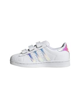 Zapatilla Niña adidas Superstar Blanca Tornasol