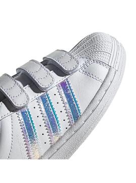 Zapatilla Niña adidas Superstar Blanca Tornasol