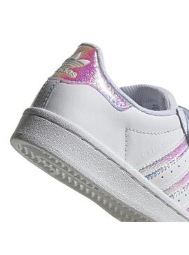 Zapatilla Niña adidas Superstar Blanca Tornasol