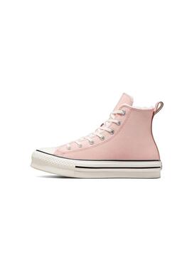 Zapatilla Niña Converse Plataforma Rosa Piel