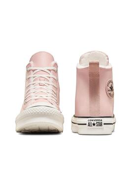 Zapatilla Niña Converse Plataforma Rosa Piel