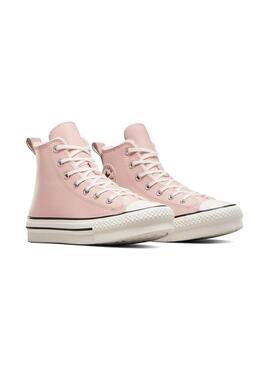 Zapatilla Niña Converse Plataforma Rosa Piel