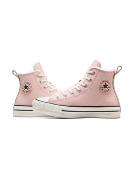 Zapatilla Niña Converse Plataforma Rosa Piel