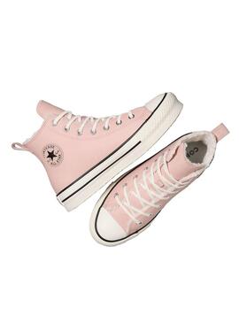 Zapatilla Niña Converse Plataforma Rosa Piel