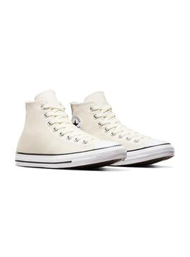 Zapatilla Unisex Converse Ctas Hi Leather Crema