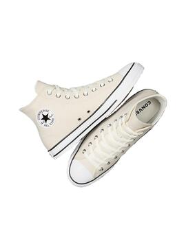 Zapatilla Unisex Converse Ctas Hi Leather Crema