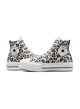 Zapatilla Mujer Converse All Star Hi Platfm Leopardo