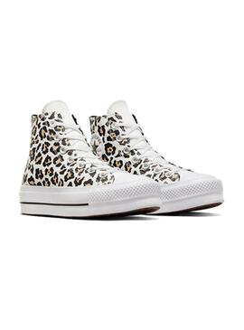 Zapatilla Mujer Converse All Star Hi Platfm Leopardo