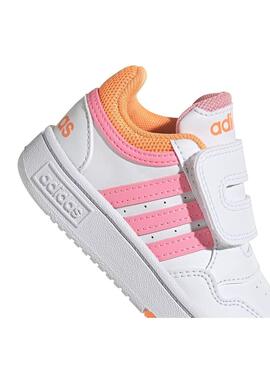 Zapatilla Niña adidas Hoops 3.0 Blanco/Naranja