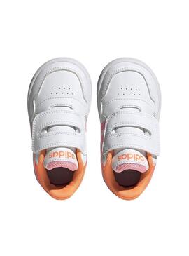 Zapatilla Niña adidas Hoops 3.0 Blanco/Naranja