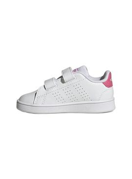 Zapatilla Baby adidas Advantage Blanca Rosa