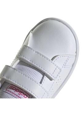 Zapatilla Baby adidas Advantage Blanca Rosa