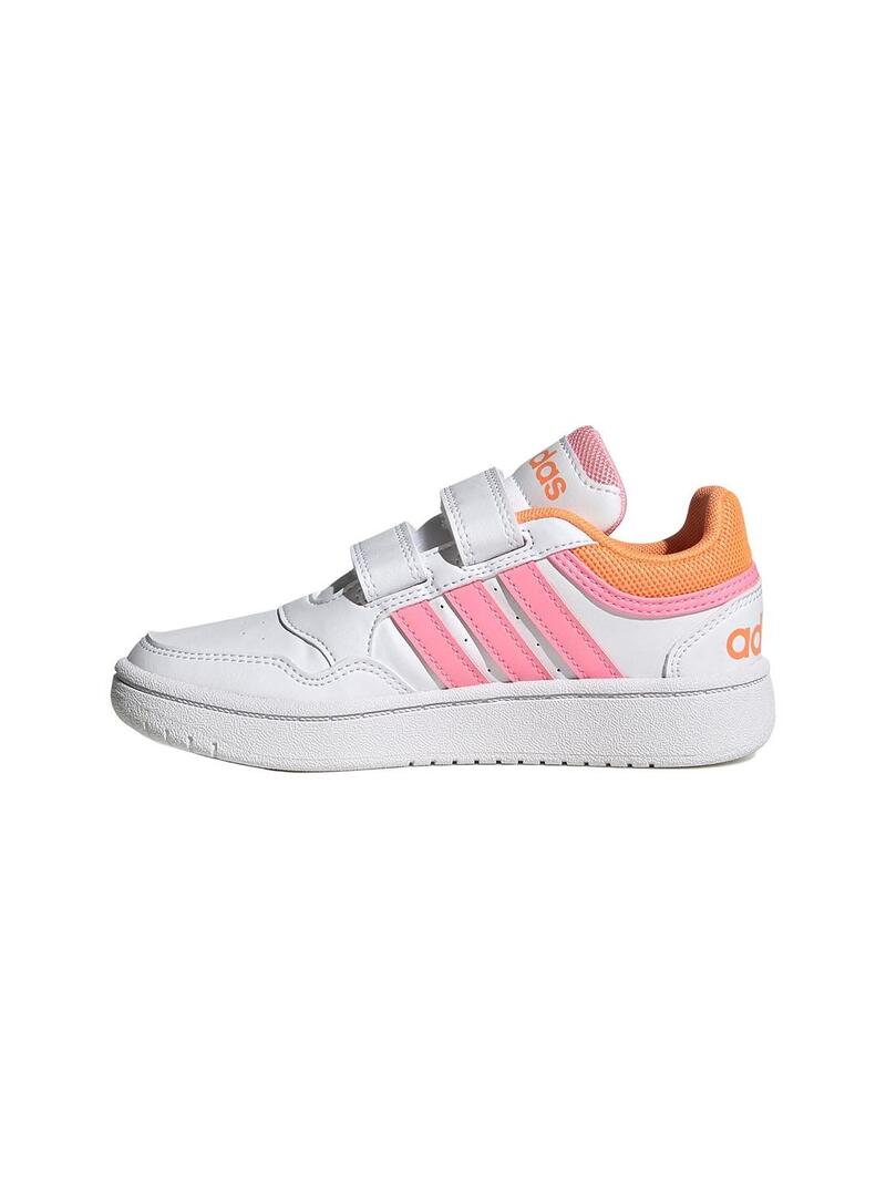 Zapatilla Niñ@ adidas Hoops 3.0 Blanco Rosa