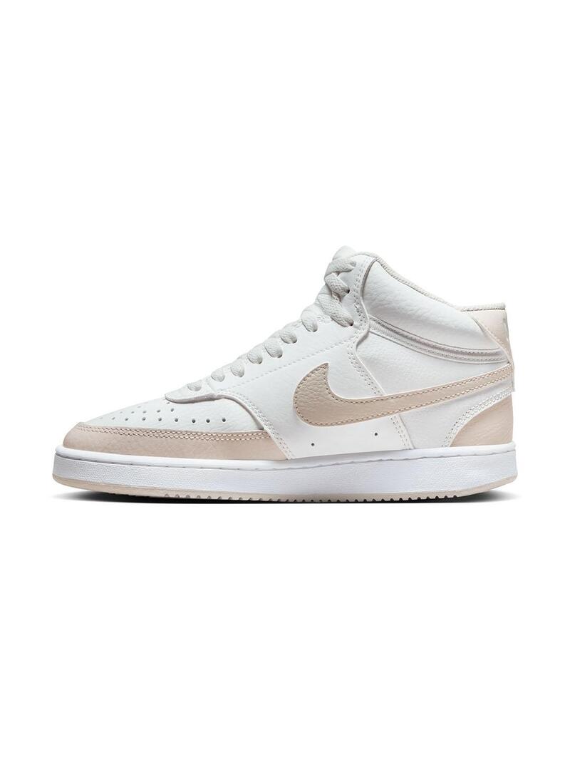 Zapatilla Mujer Nike Court Vision Mid Crema