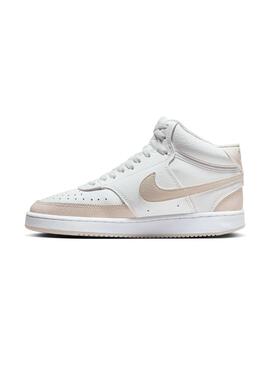 Zapatilla Mujer Nike Court Vision Mid Crema