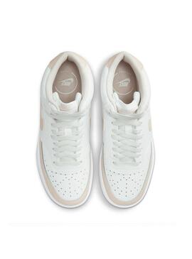 Zapatilla Mujer Nike Court Vision Mid Crema