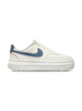 Zapatilla Mujer Nike Court Vison Alta Beige Azul