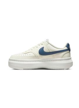 Zapatilla Mujer Nike Court Vison Alta Beige Azul