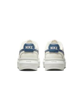Zapatilla Mujer Nike Court Vison Alta Beige Azul