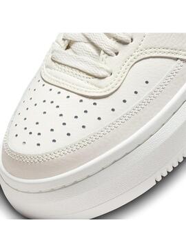 Zapatilla Mujer Nike Court Vison Alta Beige Azul
