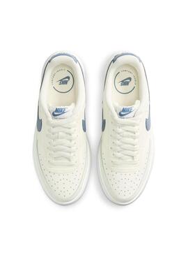 Zapatilla Mujer Nike Court Vison Alta Beige Azul