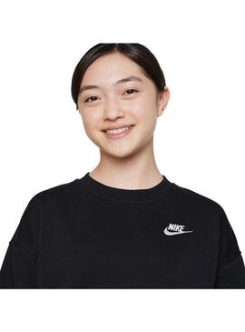 Sudadera Niño Nike Club Ovrszd Negra