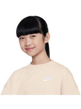 Sudadera Niña Nike Nsw Club Beige